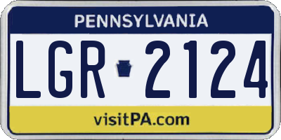 PA license plate LGR2124