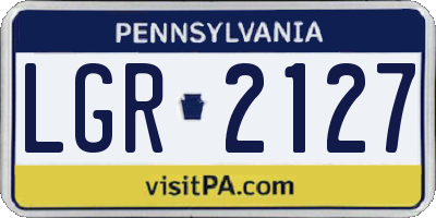 PA license plate LGR2127
