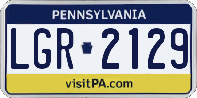 PA license plate LGR2129