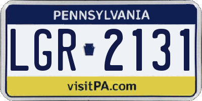 PA license plate LGR2131