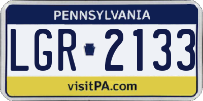 PA license plate LGR2133