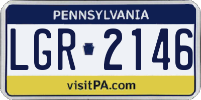 PA license plate LGR2146