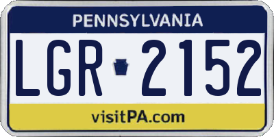 PA license plate LGR2152