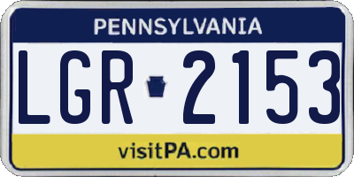 PA license plate LGR2153
