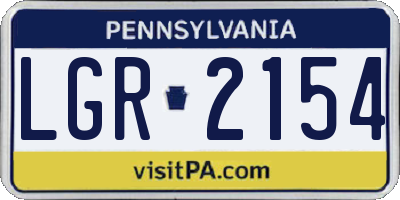 PA license plate LGR2154