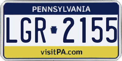 PA license plate LGR2155