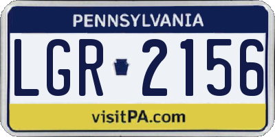 PA license plate LGR2156