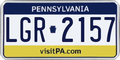 PA license plate LGR2157