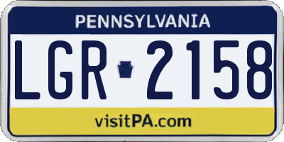 PA license plate LGR2158