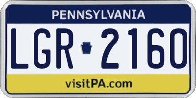 PA license plate LGR2160