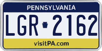 PA license plate LGR2162