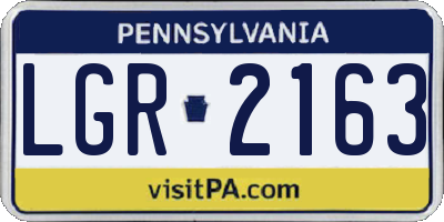 PA license plate LGR2163