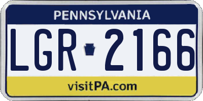 PA license plate LGR2166