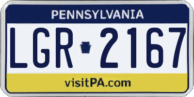 PA license plate LGR2167