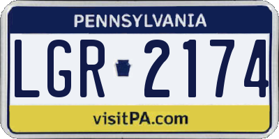 PA license plate LGR2174