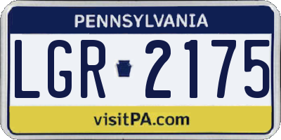 PA license plate LGR2175