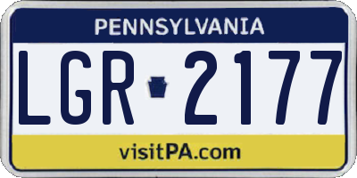 PA license plate LGR2177