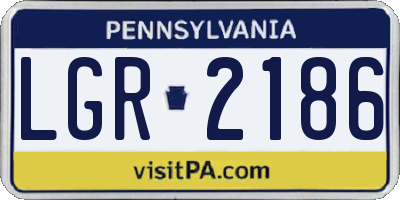 PA license plate LGR2186
