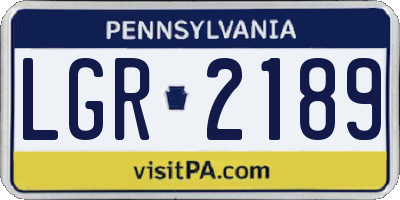 PA license plate LGR2189