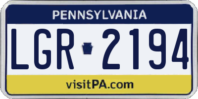 PA license plate LGR2194