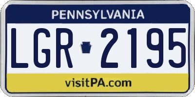 PA license plate LGR2195