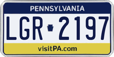 PA license plate LGR2197
