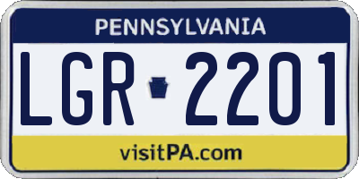 PA license plate LGR2201