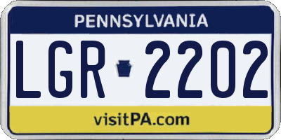 PA license plate LGR2202