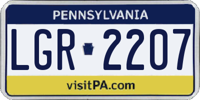 PA license plate LGR2207