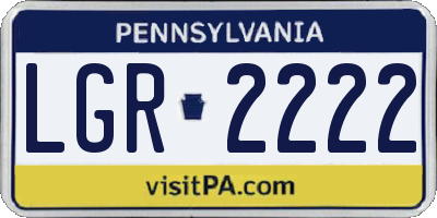 PA license plate LGR2222