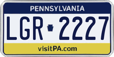 PA license plate LGR2227