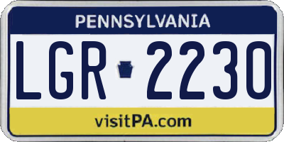 PA license plate LGR2230