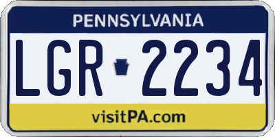 PA license plate LGR2234