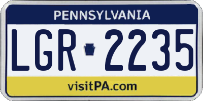 PA license plate LGR2235