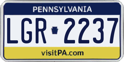 PA license plate LGR2237
