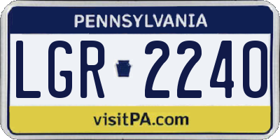 PA license plate LGR2240