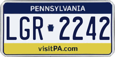 PA license plate LGR2242