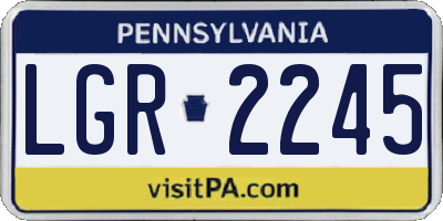 PA license plate LGR2245