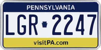 PA license plate LGR2247