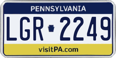 PA license plate LGR2249