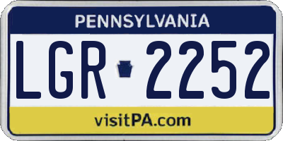 PA license plate LGR2252