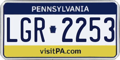 PA license plate LGR2253