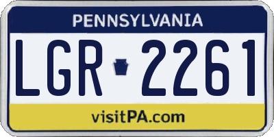 PA license plate LGR2261