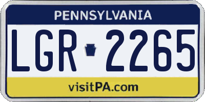 PA license plate LGR2265