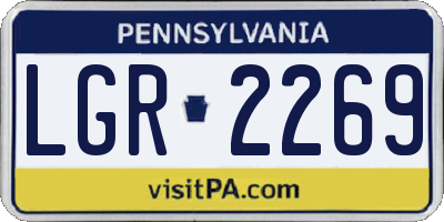 PA license plate LGR2269