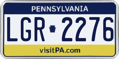 PA license plate LGR2276