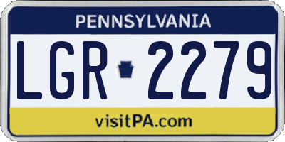 PA license plate LGR2279