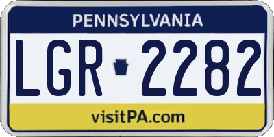 PA license plate LGR2282