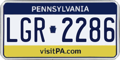PA license plate LGR2286