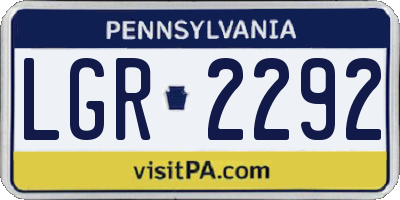 PA license plate LGR2292